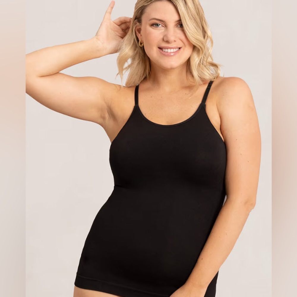 Shapermint Essentials All Day Every Day Scoop Neck Cami, Black, size L, NWT